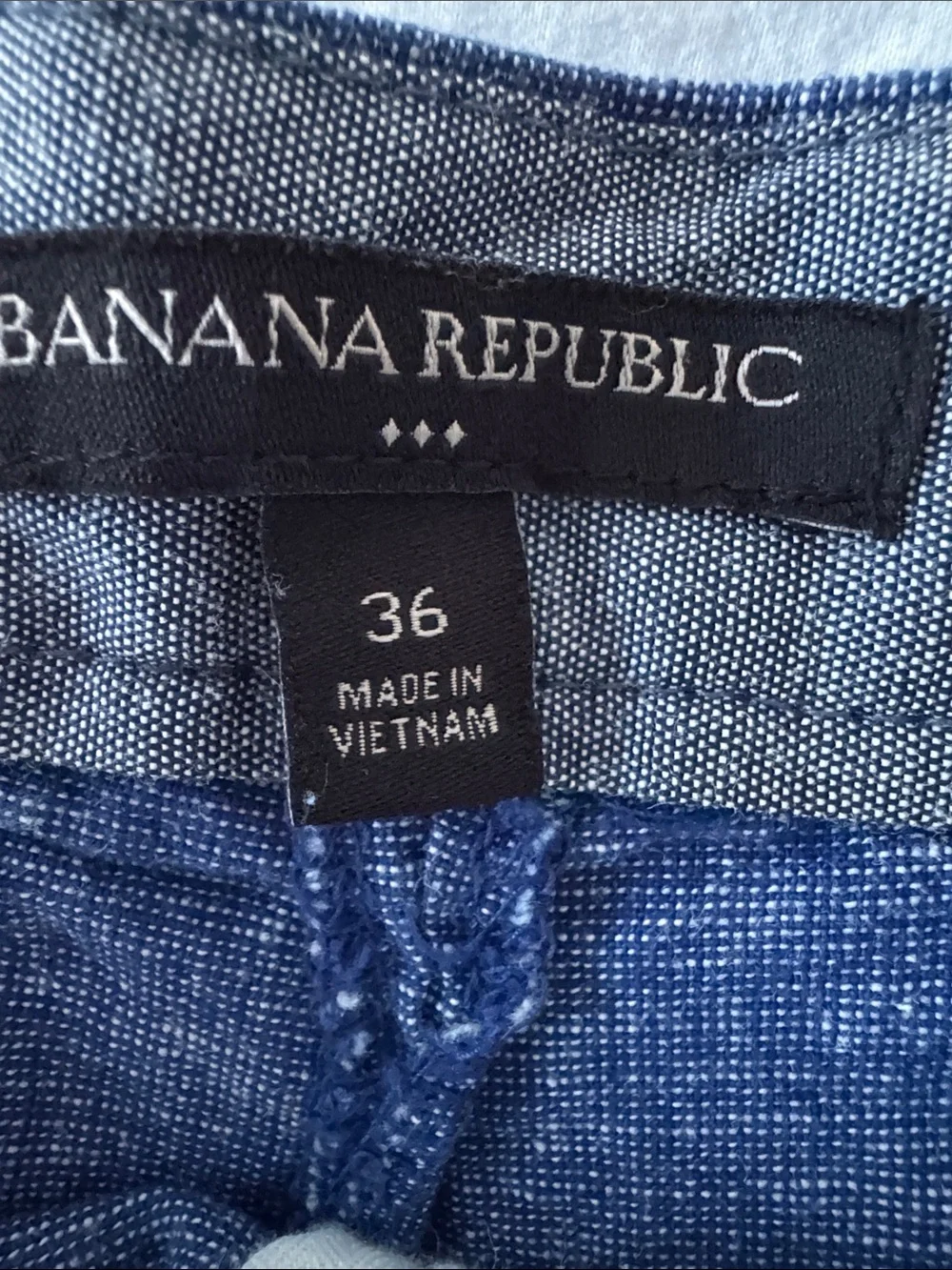 Banana Republic Indigo Chambray Flat-Front Men’s Shorts Size 36